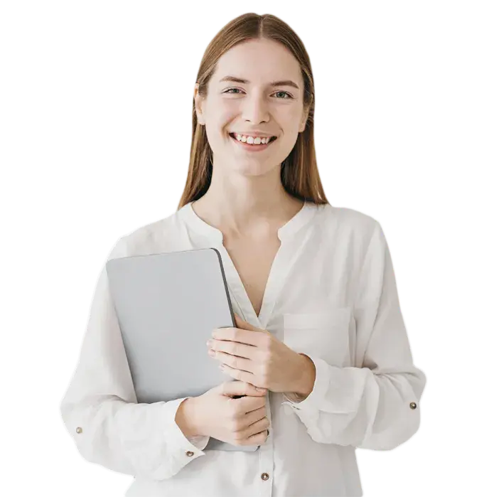 mujer sonriente despues de consulta psicologica